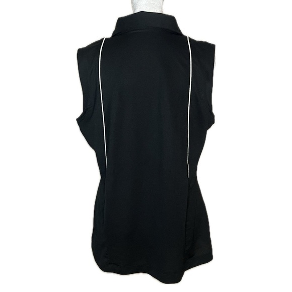 Tail White Label Black Sleeveless Golf Polo Top Medium - Picture 4 of 7